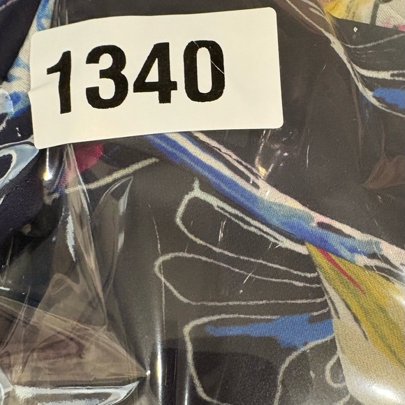 Parker Gardenia Nights Navy Floral silk blend blouse ruffle peplum detailing - Picture 6 of 10